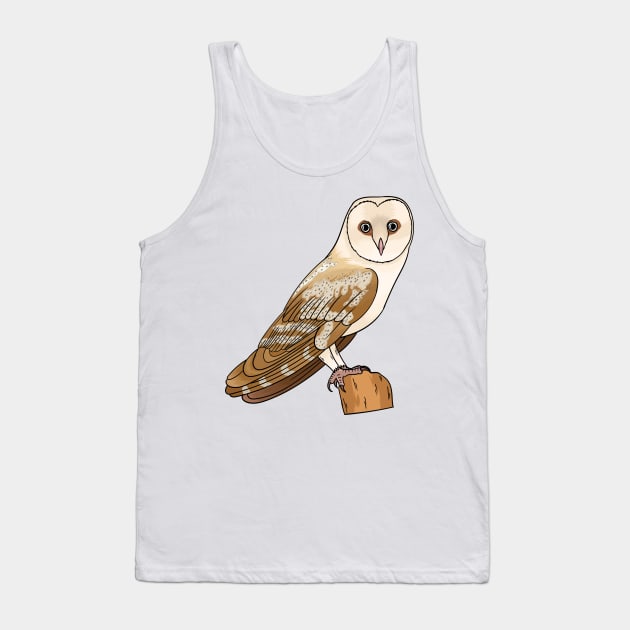 Barn owl bird cartoon illustration Tank Top by Cartoons of fun